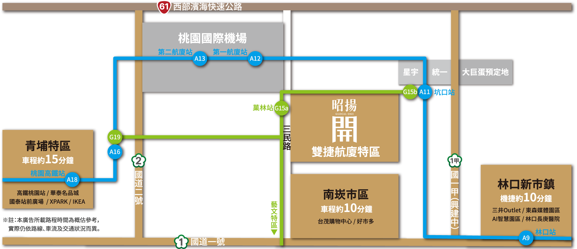 三高一快交通路網示意圖